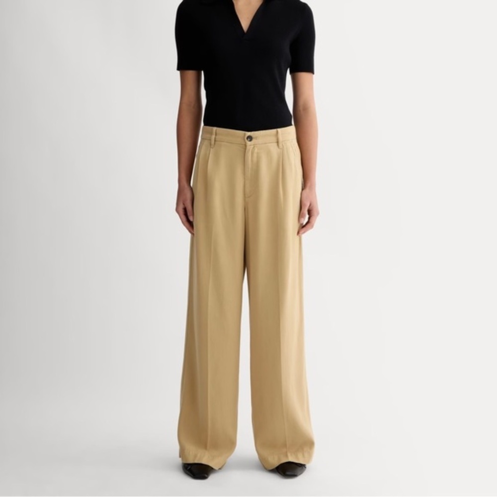 Everlane The Trouser in Buttersoft Tencel Classic Khaki 8